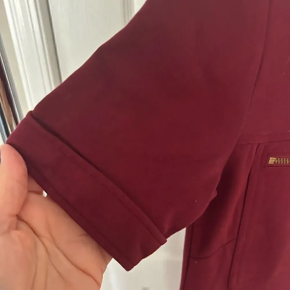 J. Crew Zipper Ponte Shift Dress in Burgundy Size 0 Spandex/Viscose Blend